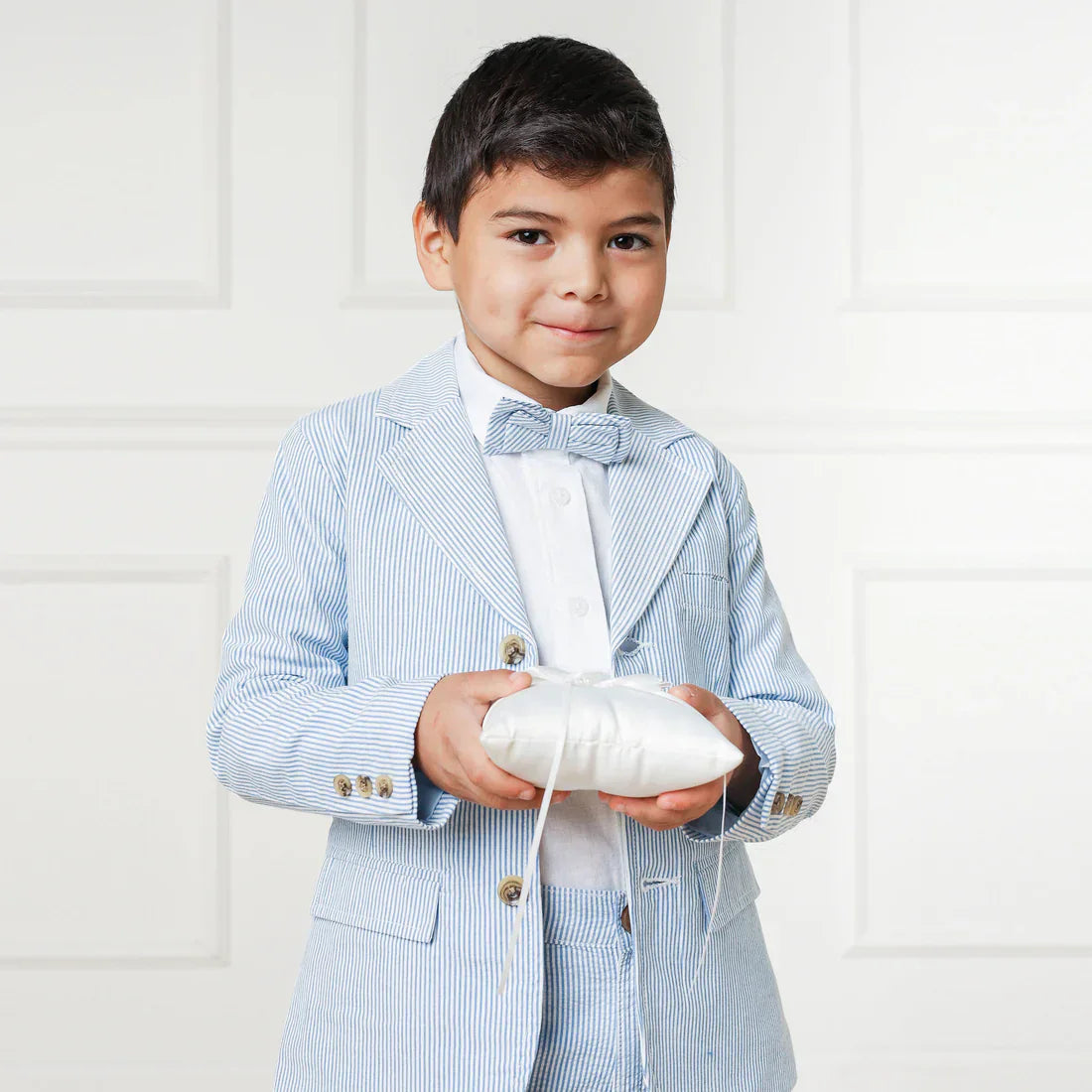 Hope & Henry Hope & Henry Boys Seersucker Suit Jacket - Blue Seersucker