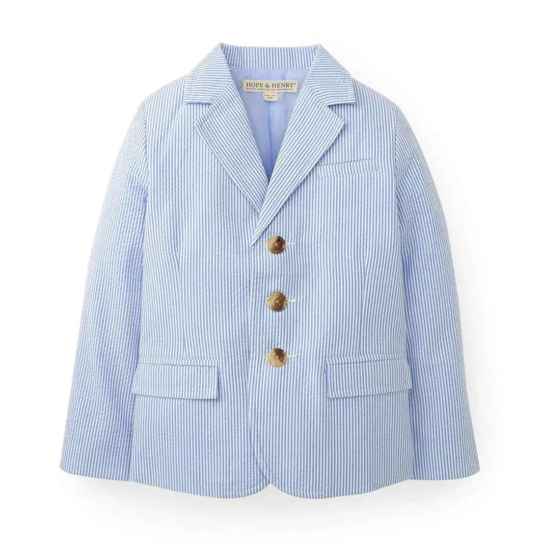 Hope & Henry Blue Seersucker / 4 Hope & Henry Boys Seersucker Suit Jacket - Blue Seersucker