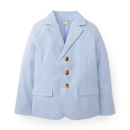 Hope & Henry Blue Seersucker / 4 Hope & Henry Boys Seersucker Suit Jacket - Blue Seersucker