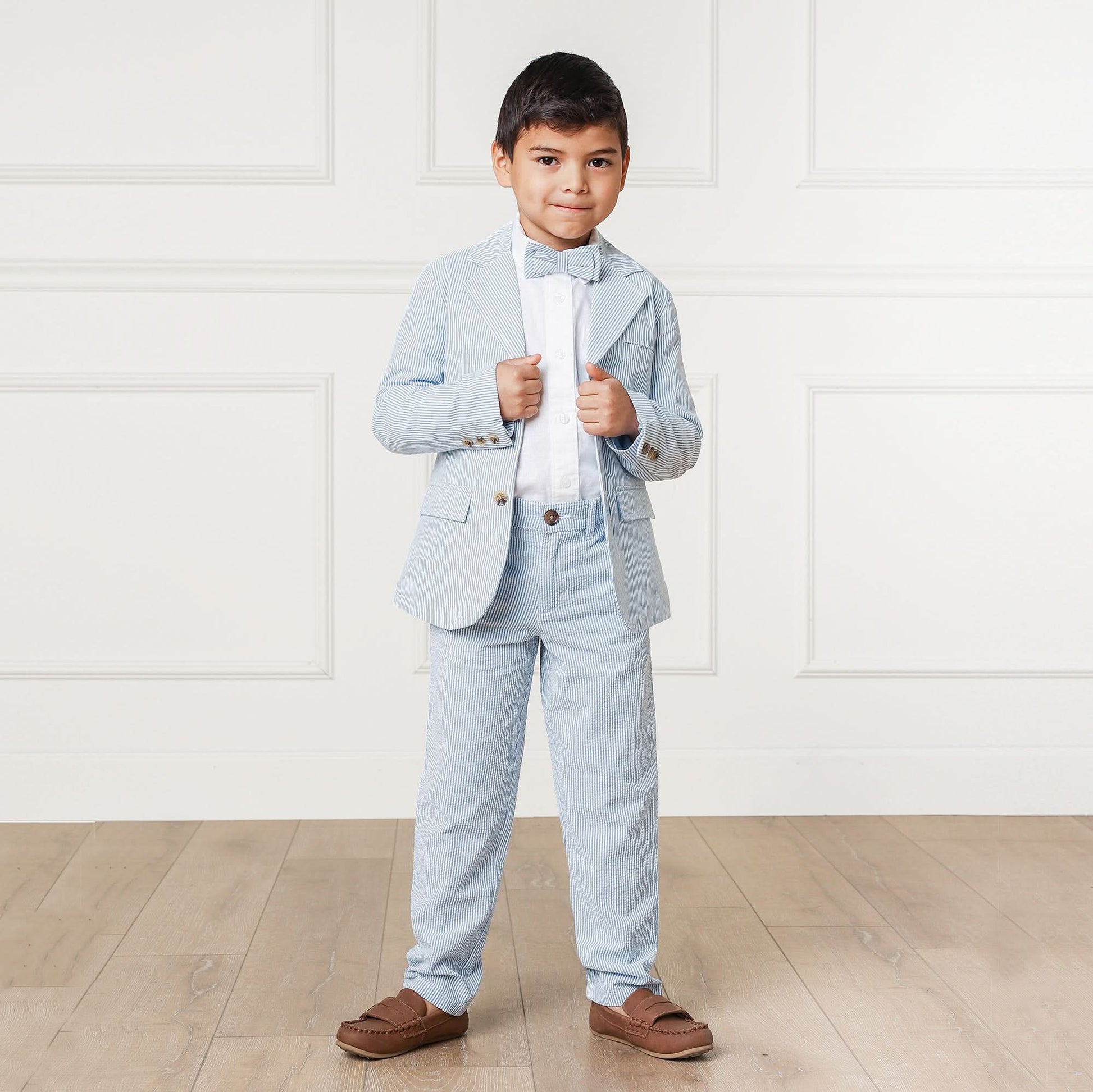 Hope & Henry Hope & Henry Boys Seersucker Suit Pant - Blue Seersucker