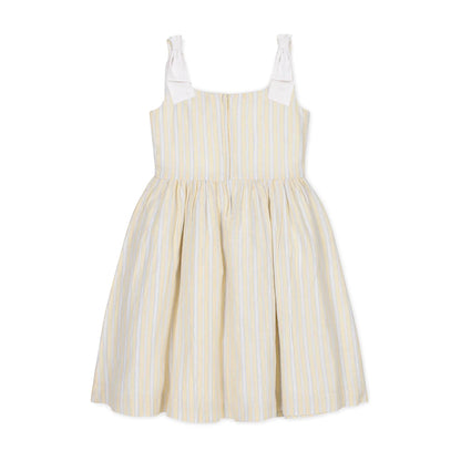 Hope & HenryHope & Henry Girls Linen Bow Shoulder Dress - Sunlit StripeBabysupermarket