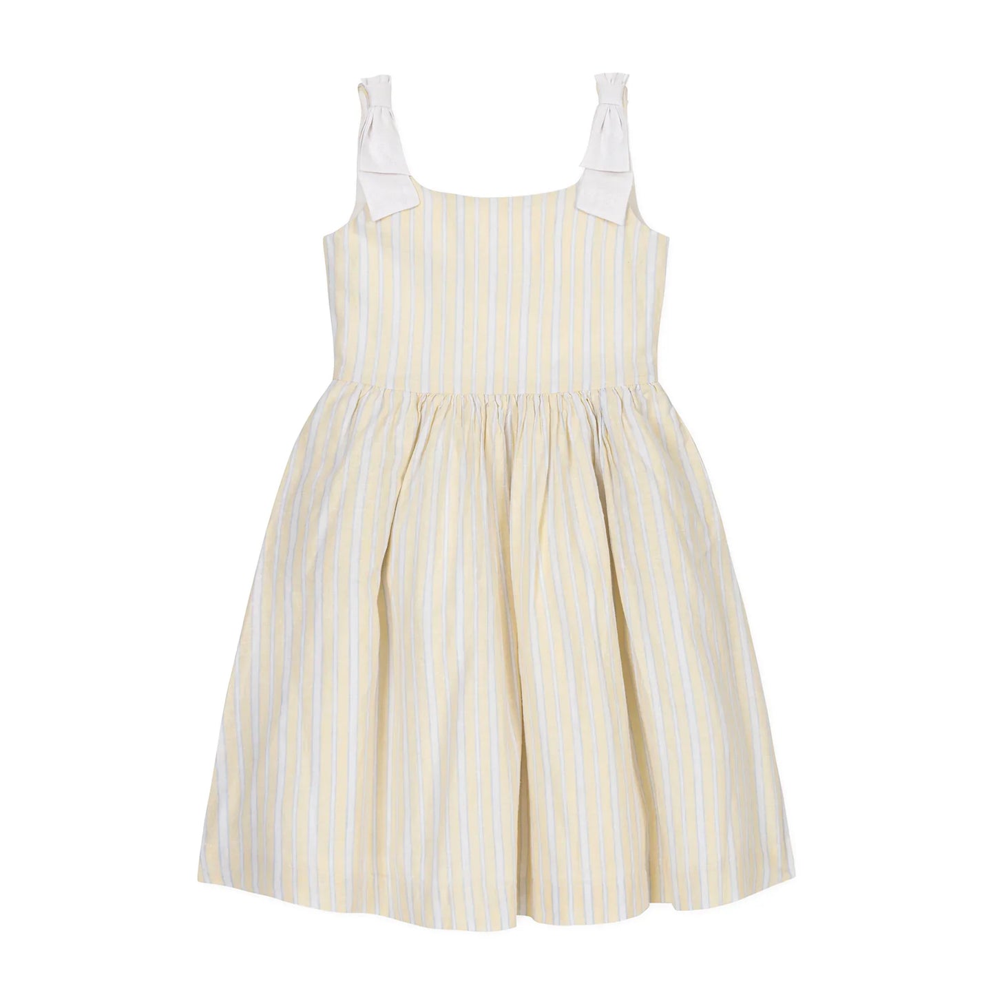 Hope & HenryHope & Henry Girls Linen Bow Shoulder Dress - Sunlit StripeBabysupermarket