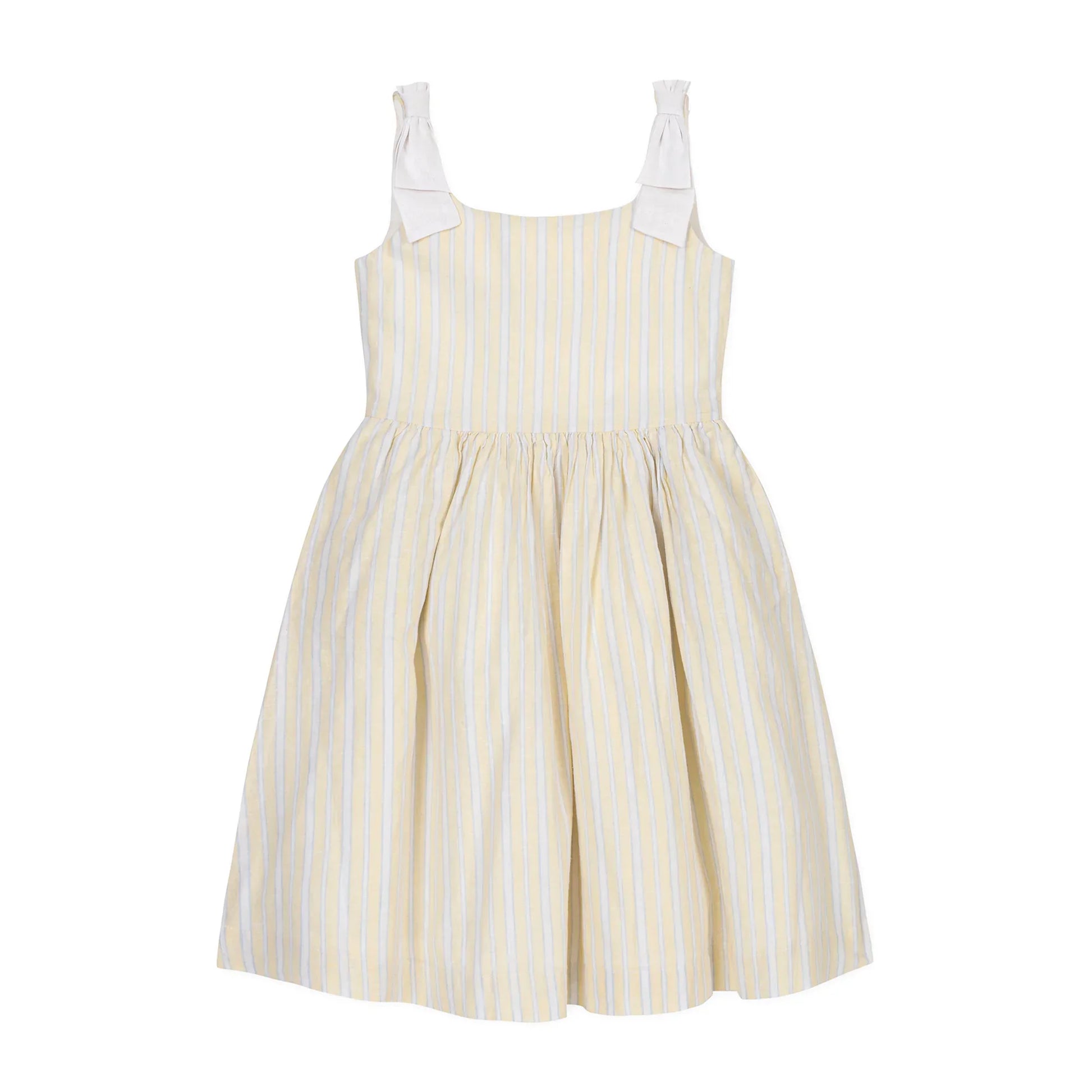 Hope & HenryHope & Henry Girls Linen Bow Shoulder Dress - Sunlit StripeBabysupermarket