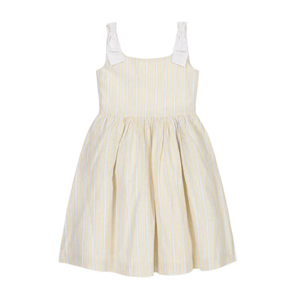 Hope & HenryHope & Henry Girls Linen Bow Shoulder Dress - Sunlit StripeBabysupermarket