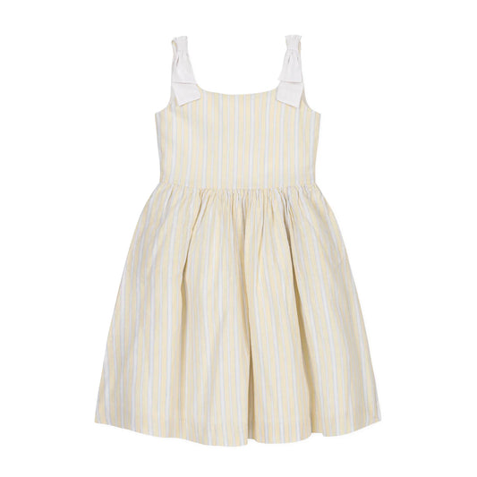 Hope & HenryHope & Henry Girls Linen Bow Shoulder Dress - Sunlit StripeBabysupermarket