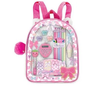 Hot Focus Tween / Makeup / Self Care Hot Focus Writing Stash Mini Backpack - Bowtiful