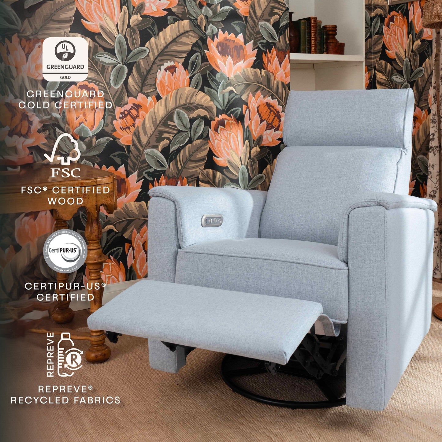 Namesake Willa Plus Power Glider Recliner + Power Headrest