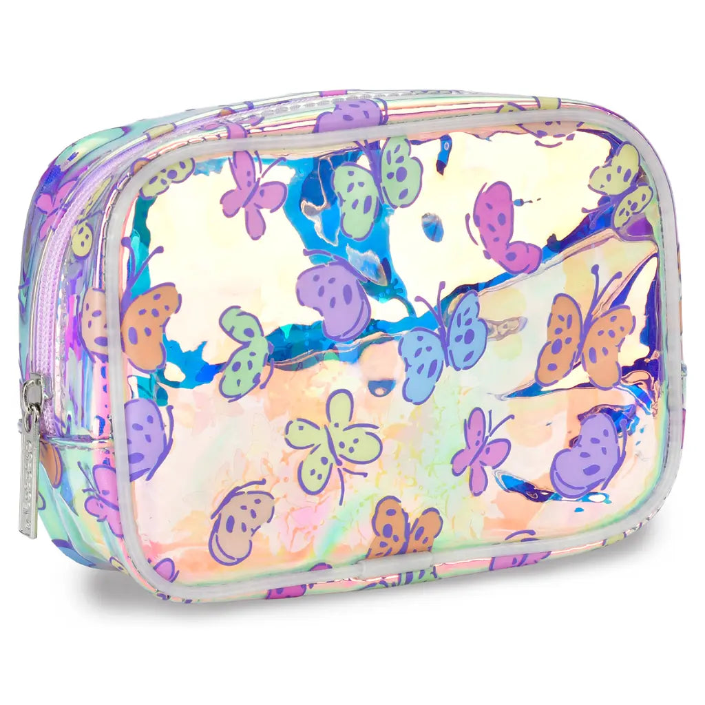 Iscream Iscream Girls Bright Butterflies Clear Cosmetic Bag