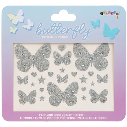 Iscream Iscream Girls Butterfly Gem Face & Body Stickers
