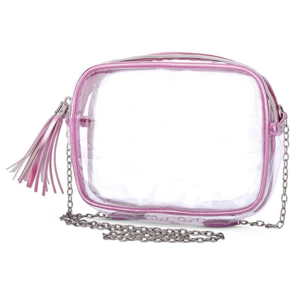 Iscream Apparel & Gifts Iscream Girls Pink Metallic Clear Crossbody