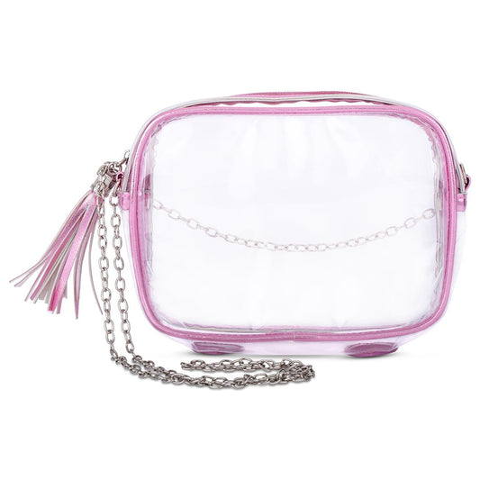 Iscream Apparel & Gifts Iscream Girls Pink Metallic Clear Crossbody