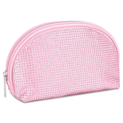 Iscream Pink Iscream Girls Pink Rhinestone Oval Cosmetic Bag