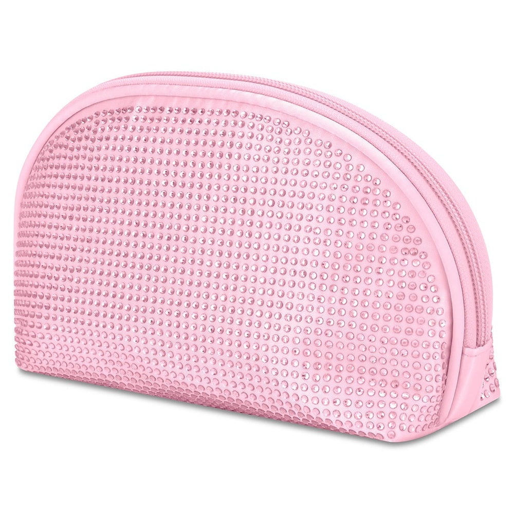 Iscream Pink Iscream Girls Pink Rhinestone Oval Cosmetic Bag