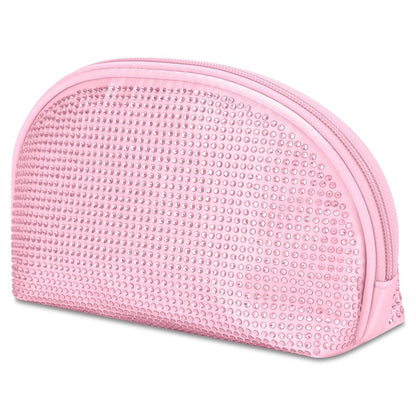 Iscream Pink Iscream Girls Pink Rhinestone Oval Cosmetic Bag
