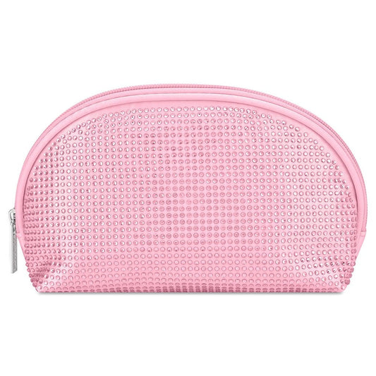 Iscream Pink Iscream Girls Pink Rhinestone Oval Cosmetic Bag