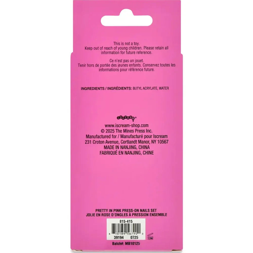 Iscream Pretty in Pink Iscream Girls Pretty in Pink Press On Nail Set