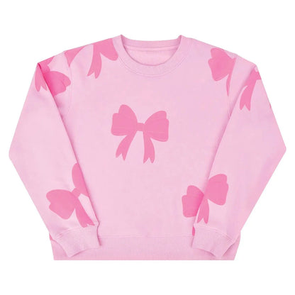 Iscream Pink / 6-8 Iscream Girls Ribbon Bow Sweatshirt