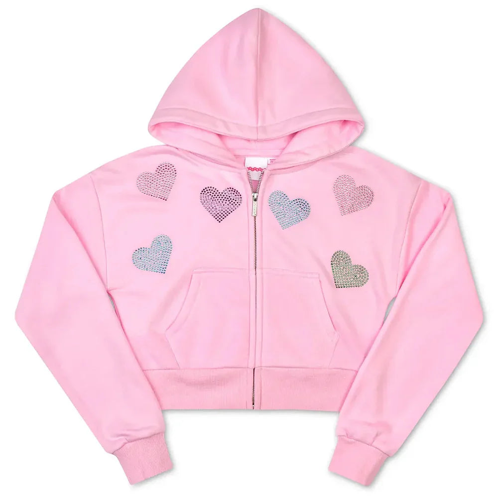 IscreamIscream Girls Sparkling Hearts Cropped Zip-Up SweatshirtBabysupermarket