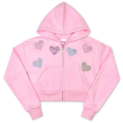 IscreamIscream Girls Sparkling Hearts Cropped Zip-Up SweatshirtBabysupermarket