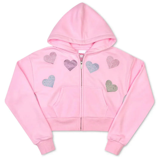 IscreamIscream Girls Sparkling Hearts Cropped Zip-Up SweatshirtBabysupermarket
