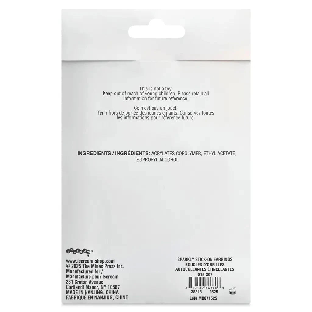 Iscream Sparkly Stick-On Earrings