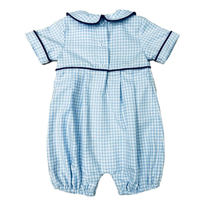 Ishtex Textile Products Ishtex Textile Products Blue Plaid Boys Romper