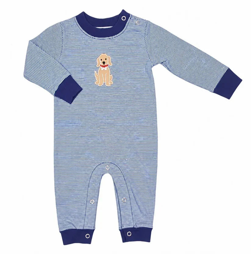 Ishtex Textile Products Infant Boy Dog / 6 Mo Ishtex Textile Products Dog Applique Romper