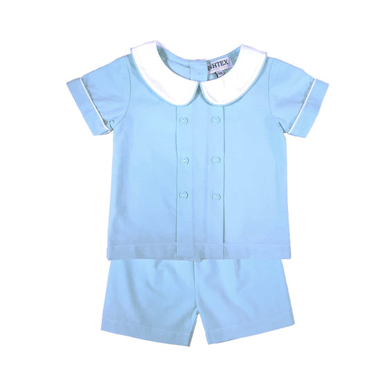 Ishtex Textile ProductsIshtex Textiles Products Blue Poplin Boy's Short SetBabysupermarket