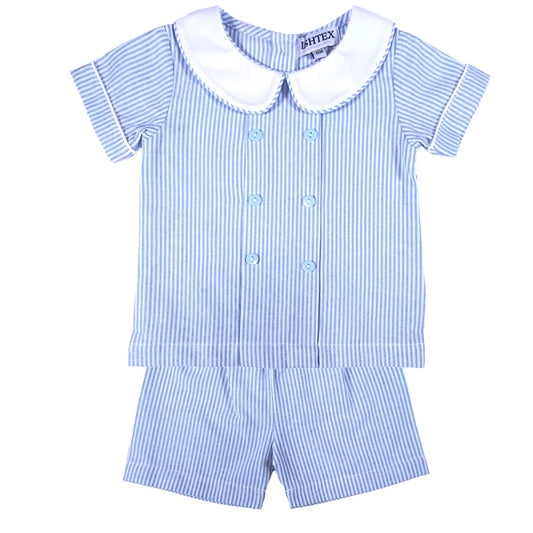 Ishtex Textile ProductsIshtex Textiles Products Blue Stripe Boy's Short SetBabysupermarket