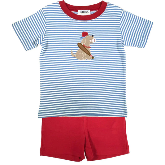 Ishtex Textile Products Blue / 2 Toddler Ishtex Textiles Products Boys Baseball Short Set