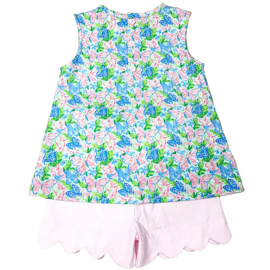Ishtex Textile Products Butterfly / 2 Toddler Ishtex Textiles Products Girls Butterfly Short Set