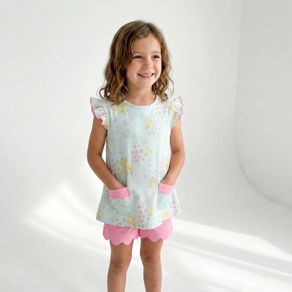 Ishtex Textile Products Ishtex Textiles Products Girls Flower Short Set