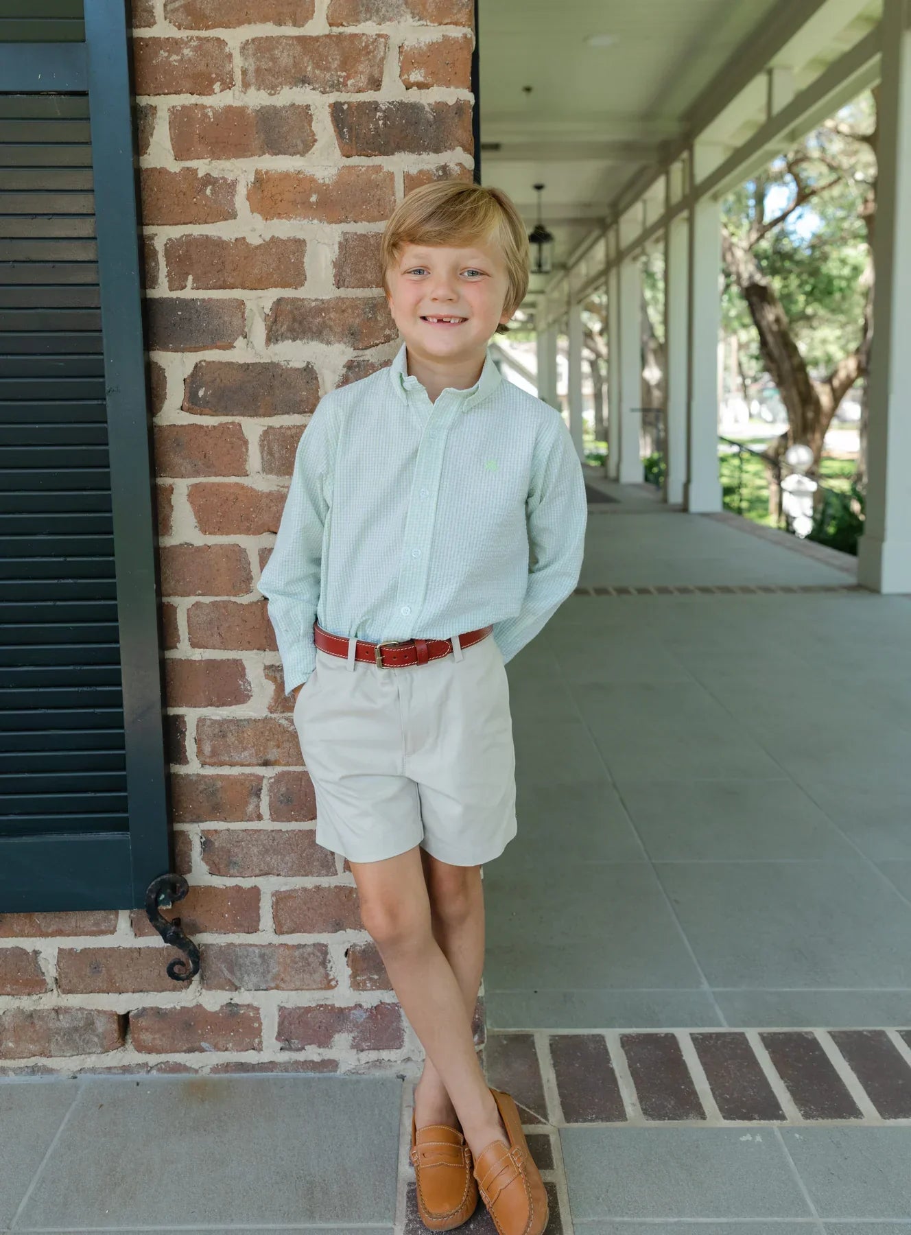 Bailey Boys J Bailey Boys Roscoe Button Down Shirt - Grass Seersucker