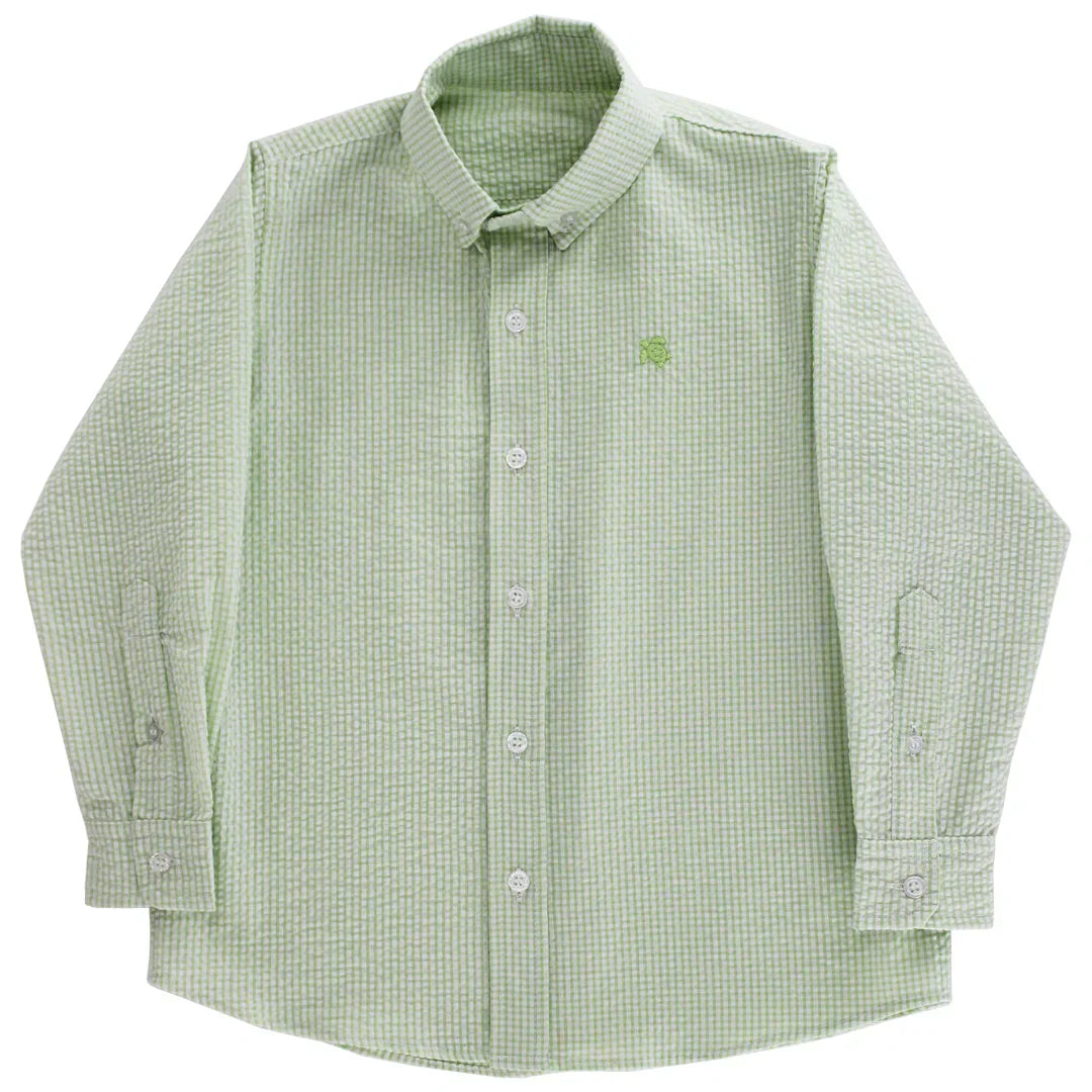 Bailey Boys Grass Seersucker / 4T/4R J Bailey Boys Roscoe Button Down Shirt - Grass Seersucker