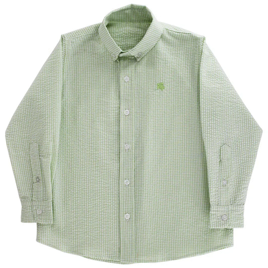 Bailey Boys Grass Seersucker / 4T/4R J Bailey Boys Roscoe Button Down Shirt - Grass Seersucker
