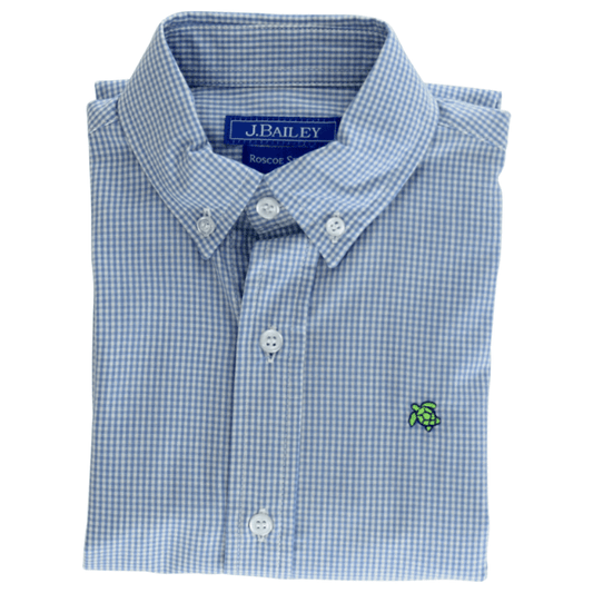 Bailey Boys Kids Blue Microcheck / 4 Toddler/4 R J Bailey by Bailey Boys Blue Microcheck Button Down Shirt