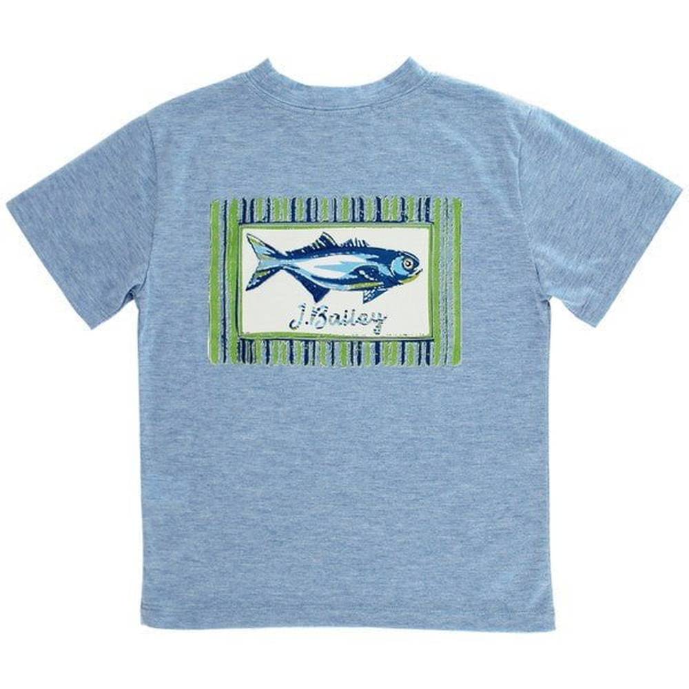 Bailey Boys Kids Harbor Blue / 2 Toddler J Bailey by Bailey Boys Fish Logo T-Shirt