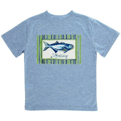 Bailey Boys Kids Harbor Blue / 2 Toddler J Bailey by Bailey Boys Fish Logo T-Shirt