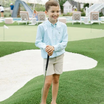 J Bailey by Bailey Boys Performance Button Down Shirt - Lagoon babysupermarket