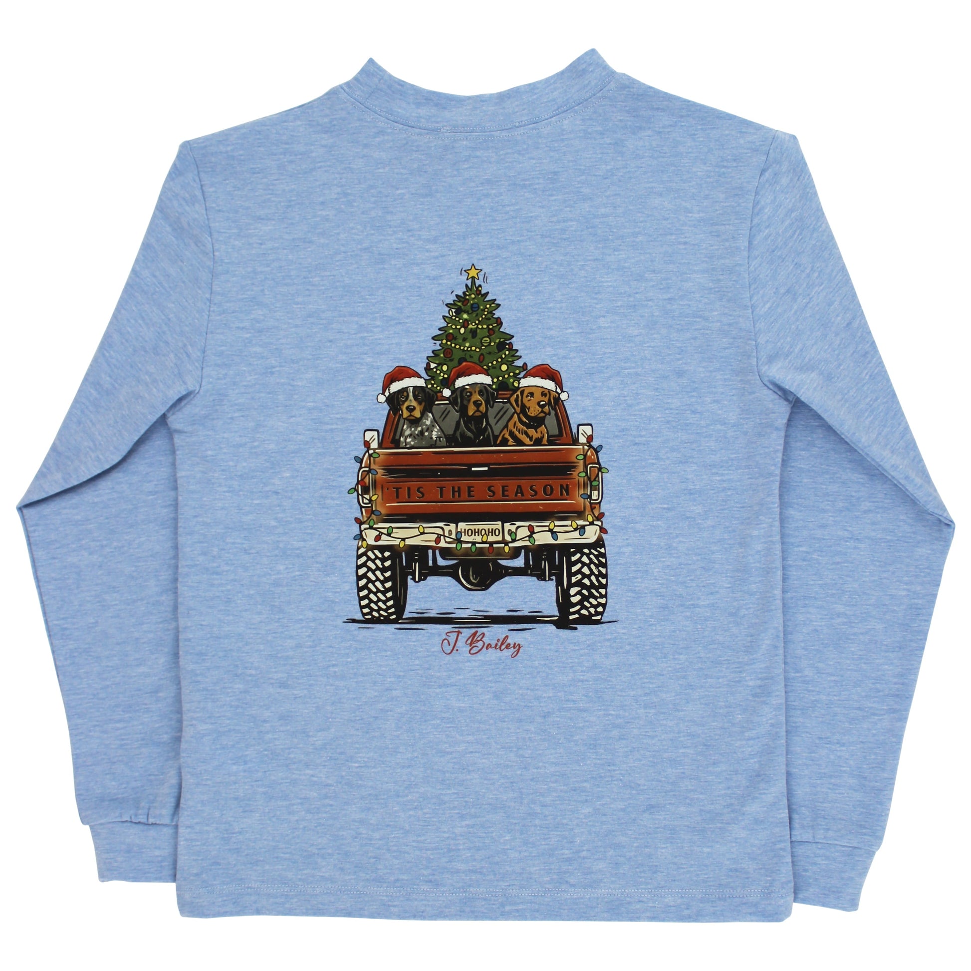Bailey Boys Boys Shirts Blue / 2 Toddler J Bailey Long Sleeve Logo Tee - Christmas Pups