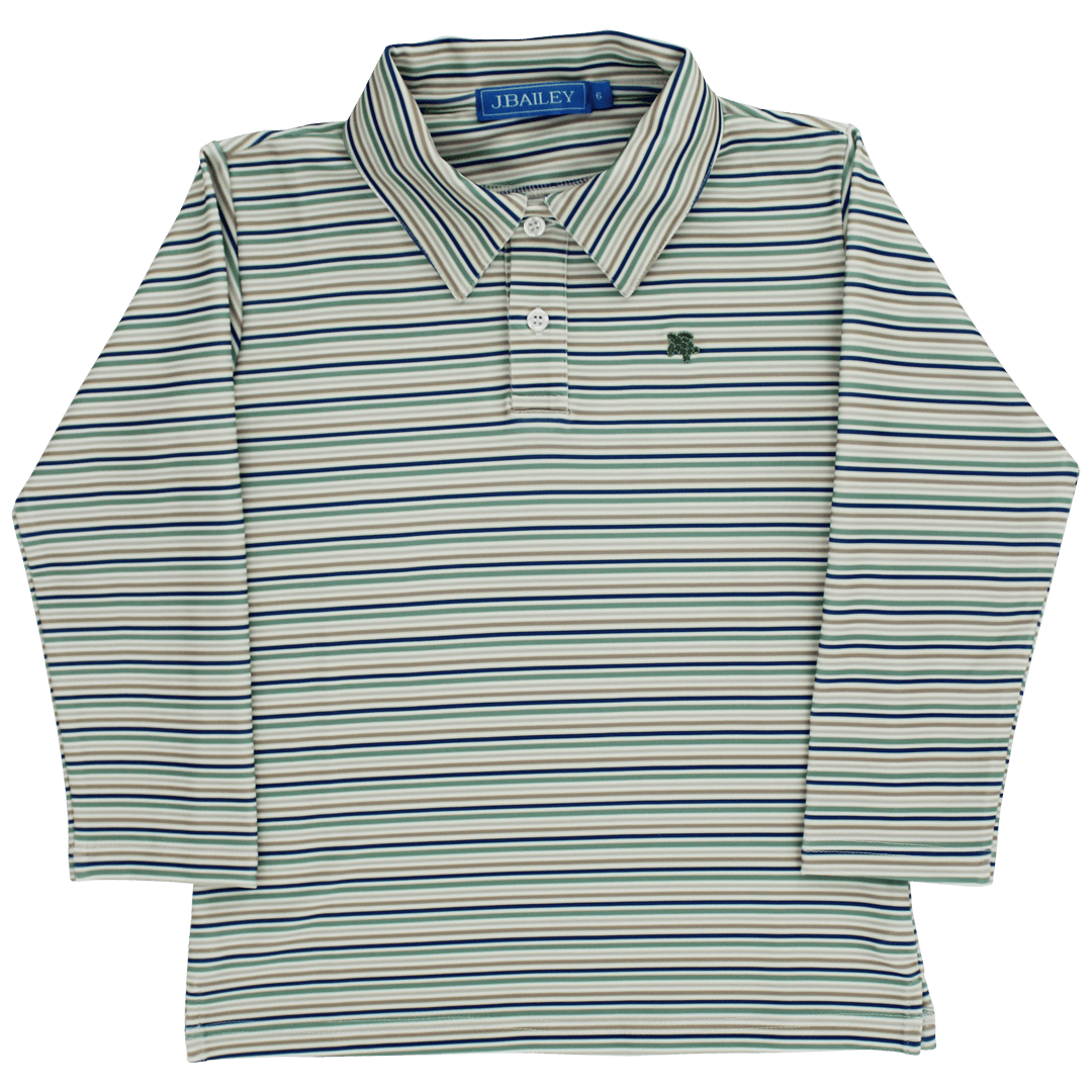 Bailey Boys Boys Shirts Olive / 4T/4R J Bailey Long Sleeve Performance Polo - Olive