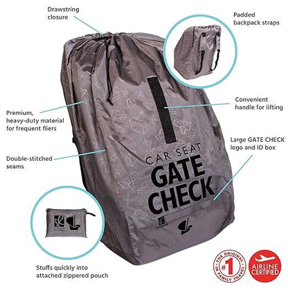 J L Childress Deluxe Gate Check Car Seat Bag Grey