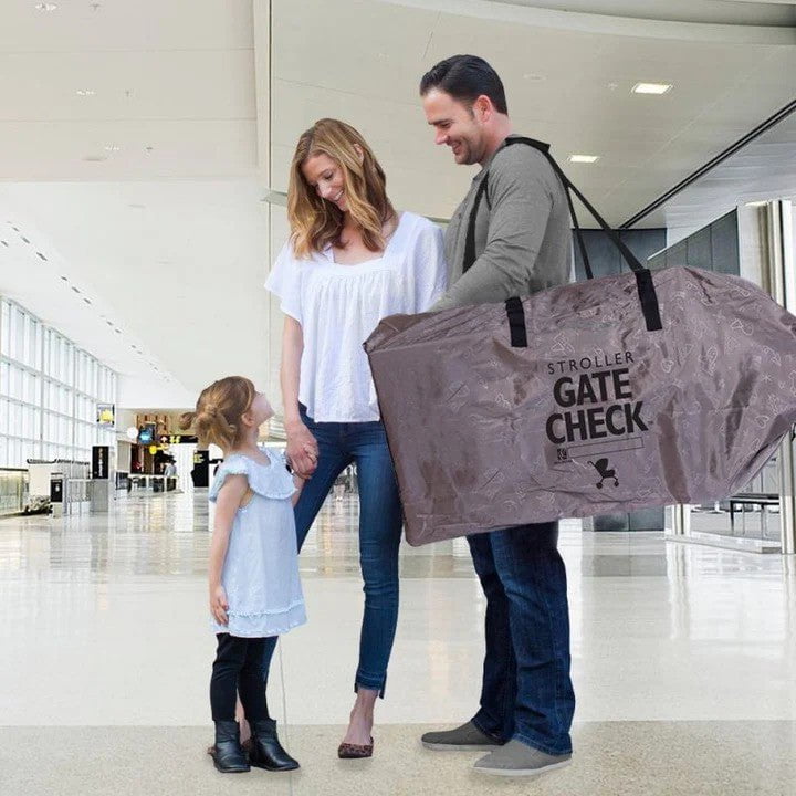 J L Childress Deluxe Gate Check Standard/Double Stroller Bag Grey