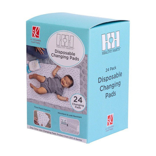 J L Childress Company Diaper Bags J L Childress Healthy Habits Disposable Changing Pads 24PK Grey