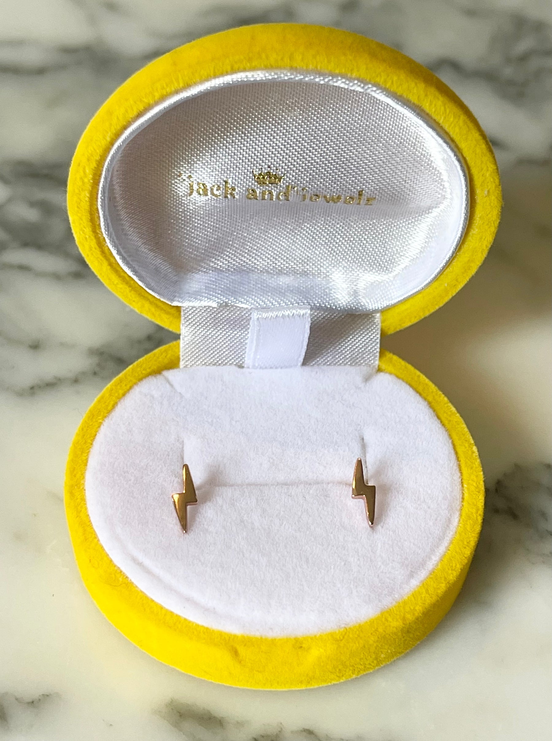 Jack and Jewelz Apparel & Gifts Jack and Jewelz Rose Gold Lightning Bolt Earrings