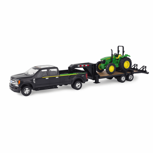 Tomy Play Vehicles John Deere 5075E  2017 Ford F-350 And 5th Wheel Trailer 1:32