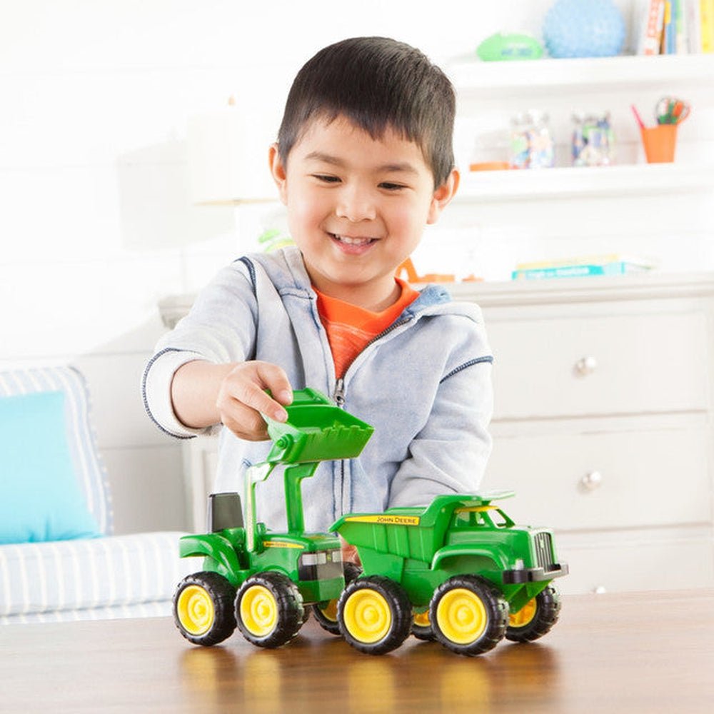 Tomy Play Vehicles John Deere 6 Inch Sandbox Toy Set with Toy Truck and Toy Tractor