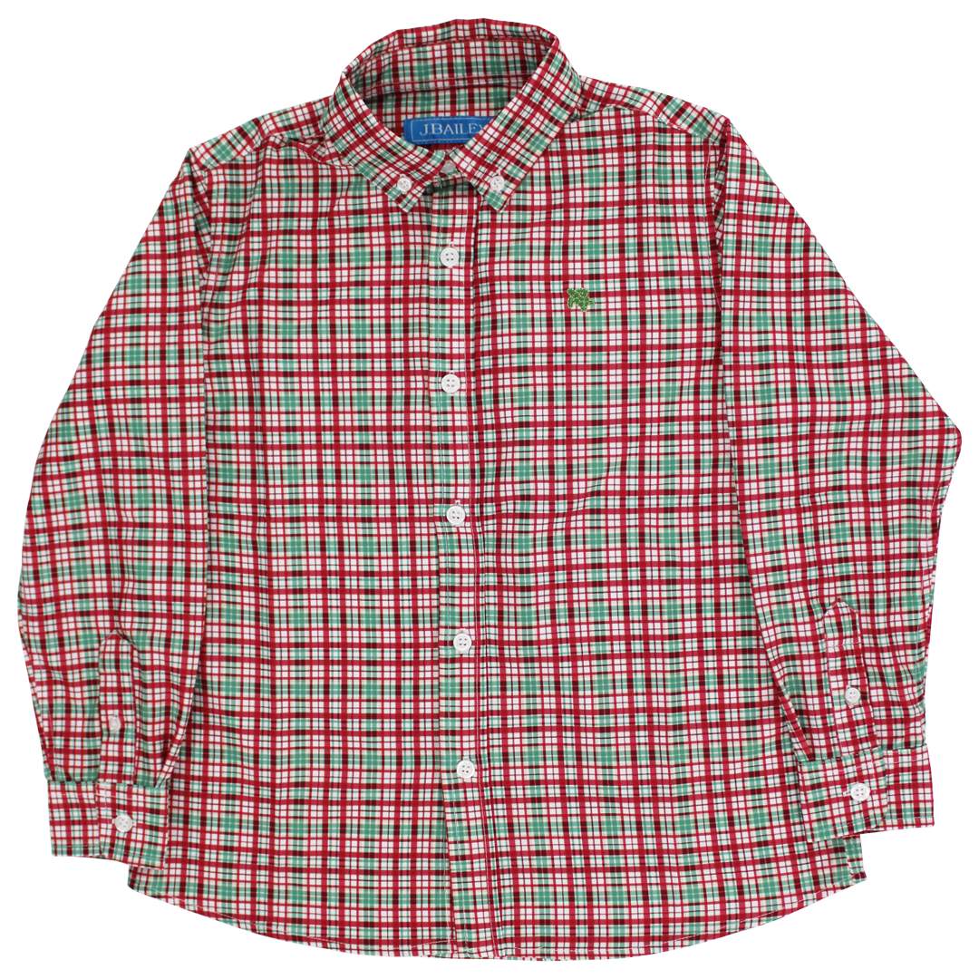 J Bailey Performance Button Down Shirt - Jolly Plaid