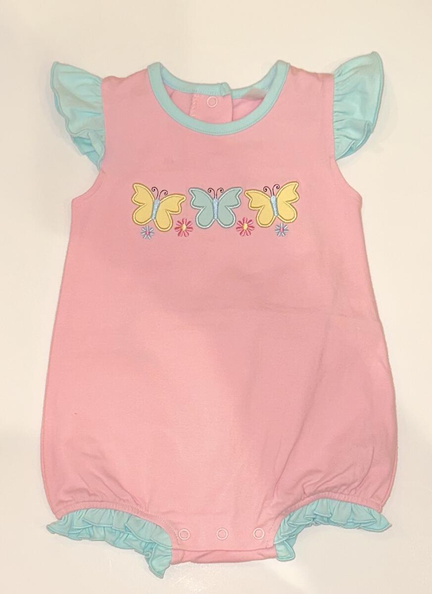Jumping Jolly Toddler Girl Apparel Pink / 3 Mo Jumping Jolly Hayslie Butterfly Girl Bubble