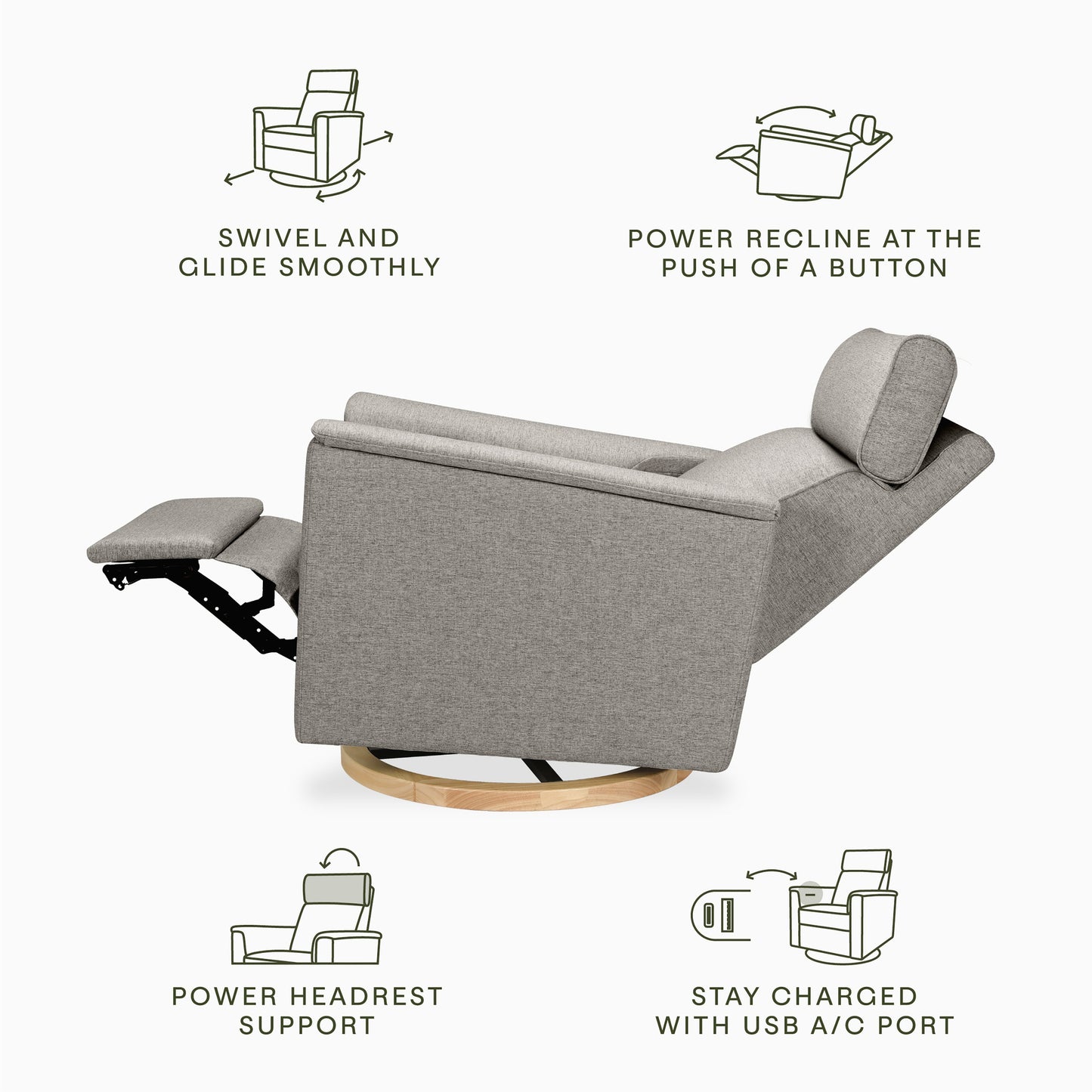 Namesake Willa Plus Power Glider Recliner + Power Headrest